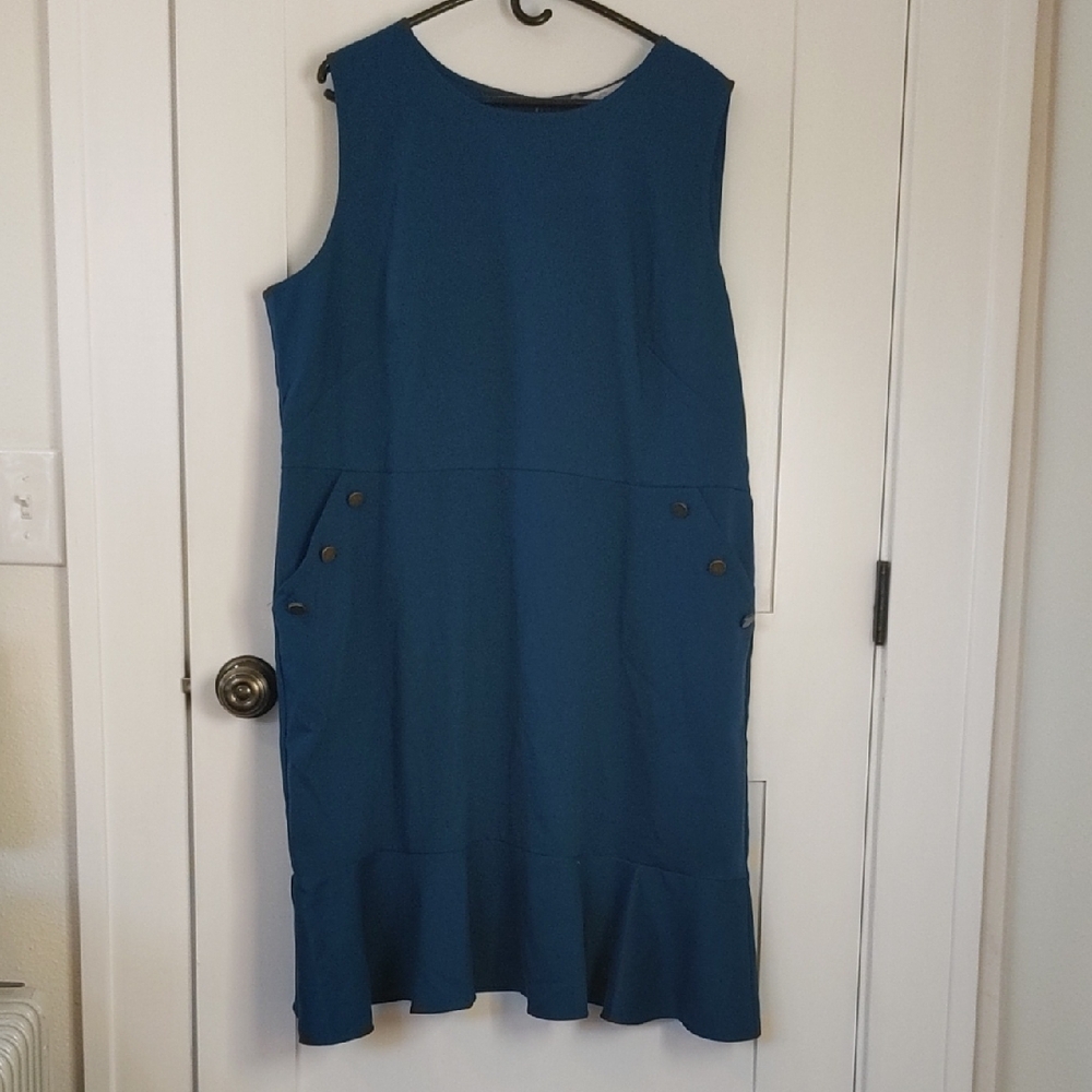 LOFT Marine Blue Sleeveless Midi Dress